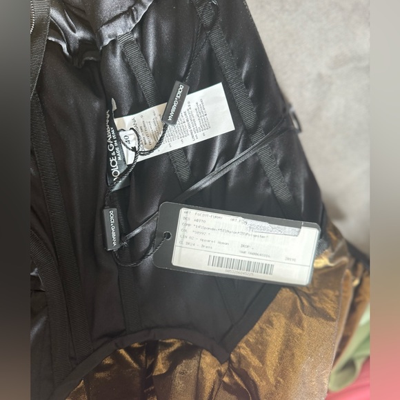 Dolce & Gabbana Draped Midi Dress Gold Size 40 BNWT - Picture 12 of 13